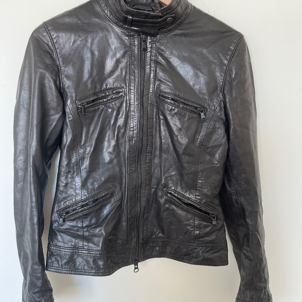 M0851 leather moto jacket